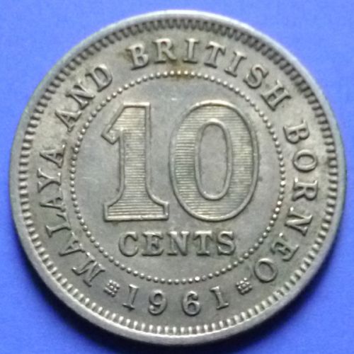 Malaya and British Borneo 10 Cents 1961 KM 2
