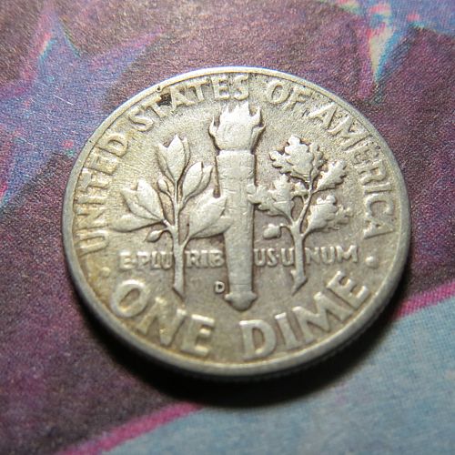 1946-D  ROOSEVELT DIME ~ (90% SILVER ) ~ COMB SHIP ~  LOT C088