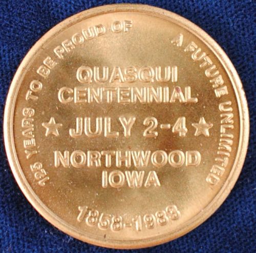 1983 Northwood, Iowa Quasquicentennial Medal