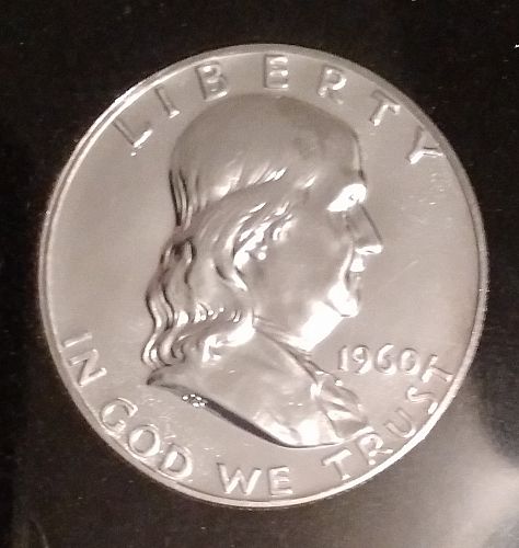 1960-P Franklin Half 50c, Silver, Gorgeous uncirculated coin!