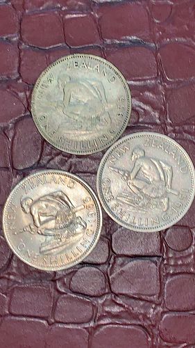 1935 NEW ZEALAND ONE SHILLING +1965 + 1951 Set