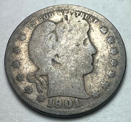 1901 Barber Quarters Early Silver Quarters 4641