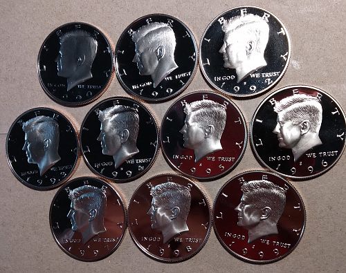 1992 S KENNEDY DEEP CAMEO SUPERB GEM SILVER PROOF HALF DOLLAR