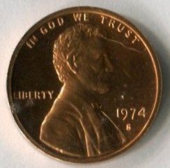 1974 - S  LINCOLN  CENT   PROOF