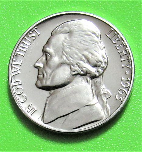 1963 5 Cents - Jefferson Nickel - Cameo Proof - Mirror Like Finish
