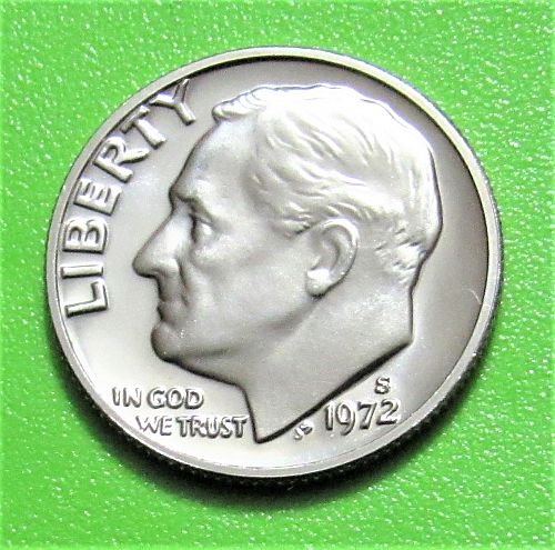 1972-S 10 Cents - Roosevelt Dime - Cameo Proof