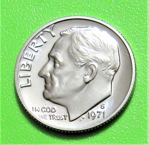 1971-S 10 Cents - Roosevelt Dime - Cameo Proof