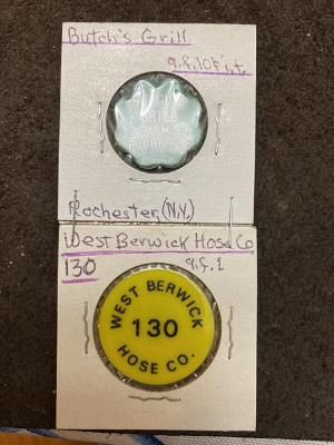 2 Plastic Good For Drink Tokens Hose Co. Butch's Rochester Ny