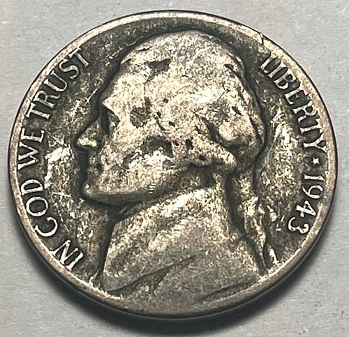 1943 S Jefferson Nickels Wartime Composition 4731