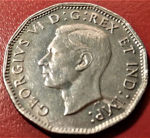 1946 Canada Five Cents - Wavy Rim Both Sides