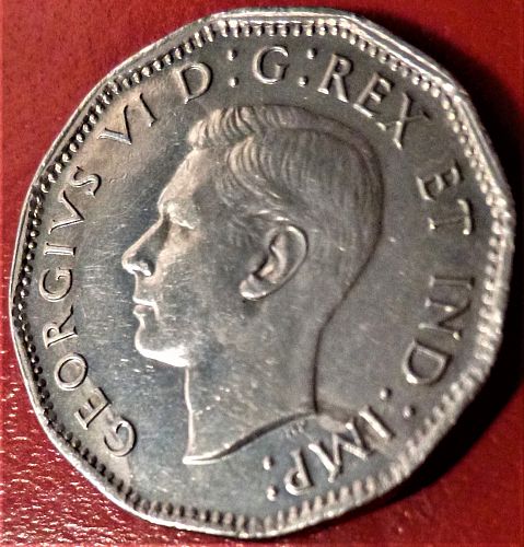 1946 Canada Five Cents - Wavy Rim Both Sides