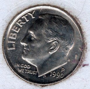 1990p Roosevelt Dime - D7