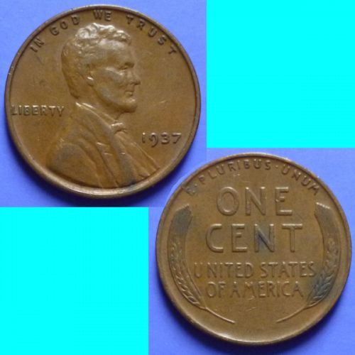 US United States of America 1 Lincoln Cent 1937 P km A132