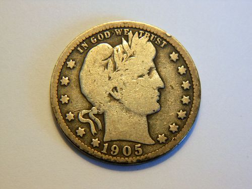 1905-S Silver Barber Quarter