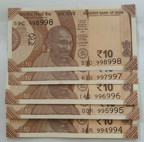 India Uncirculated notes 994994-998998