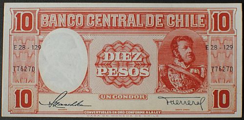 Chile P120 10 Pesos AU
