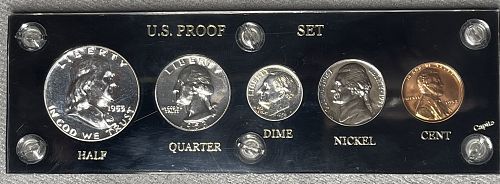 1953-P High Grade Scarce US Proof Mint Set • Encapsulated Capital Holder •