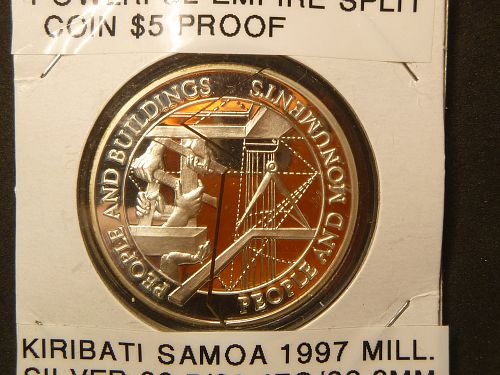 KIRIBATI SAMOA 1997 MILLENNIUM POWERFUL EMPIRE SPLIT MEDALLION  NO# 4