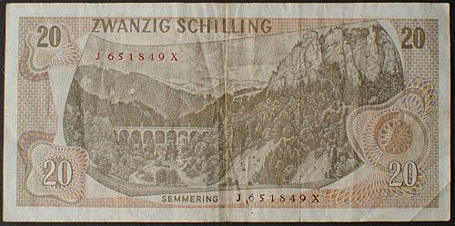 Austria P142a 20 Schilling VF