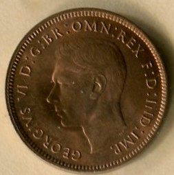 1944  BRITISH  FARTHING    A U -- Red Brown