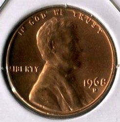 1968 - D  LINCOLN  CENT     A U -- B U