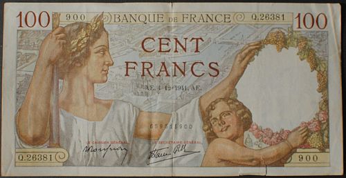 France P94 100 Francs VF