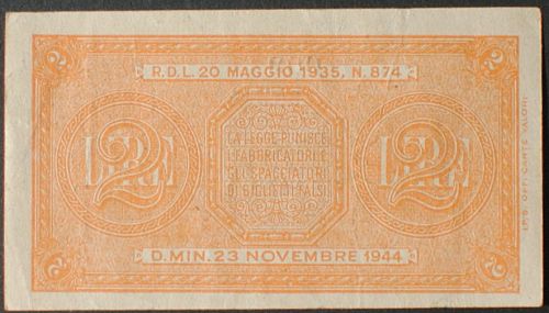 Italy P30a 2 Lire VF
