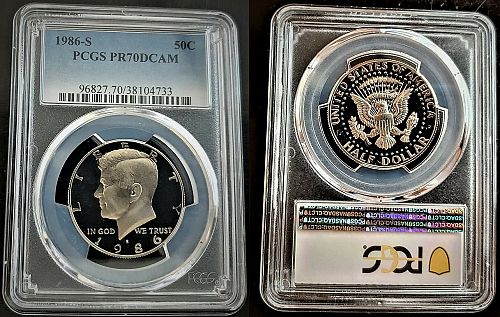 1986-S 50C PCGS PR70DCAM KENNEDY TOP GRADED TOP REGISTRY PROOF DCAM JFK COIN!