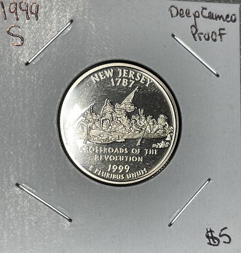 1999-S Deep Cameo New Jersey Proof Washington US State Quarter