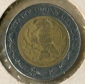 MEXICO -- 1995   1  Peso   Bi-Medal --  FINE