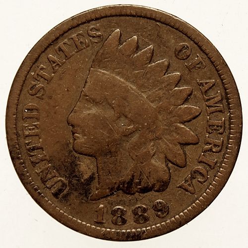 1889 P Indian Head Cent #21 Cleaned