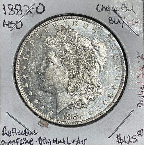 1882-O Prooflike Choice About Uncirculated Morgan US Silver Dollar