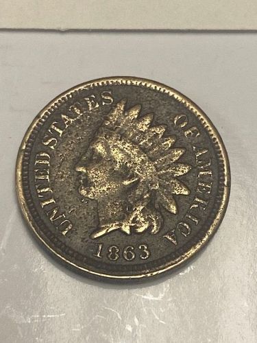 1863 INDIAN HEAD 1C ONE CENT - UNGRADED