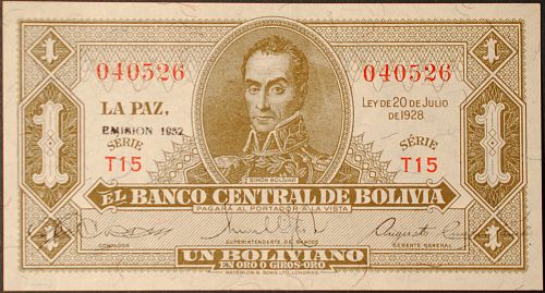 Bolivia P128c Boliviano AU
