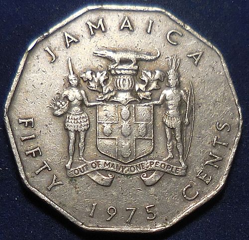 ✅1975 Jamaica 50 Cents✅