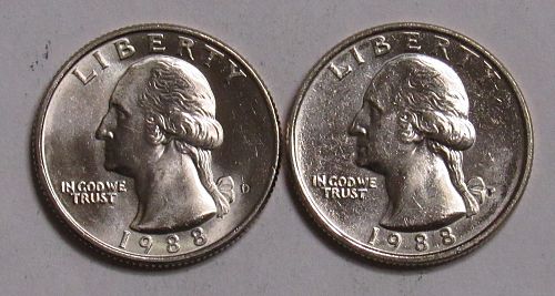 1988 P&D Washington Quarters in BU