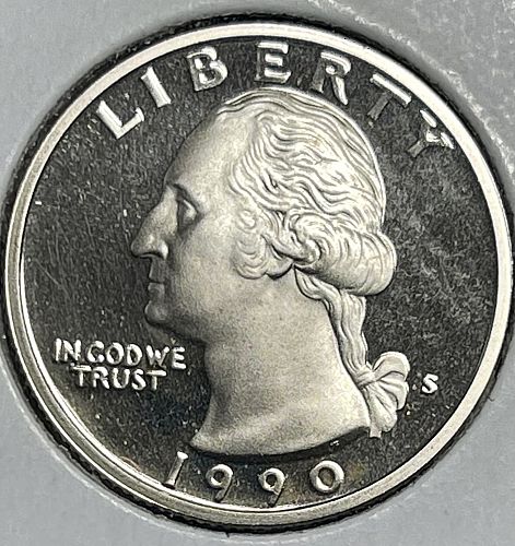 1990-S PROOF Washington US Quarter