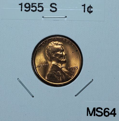 1955 S Lincoln Wheat Cent