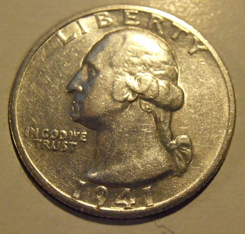 1941 S Washington Silver Quarter,  (41SAC1)