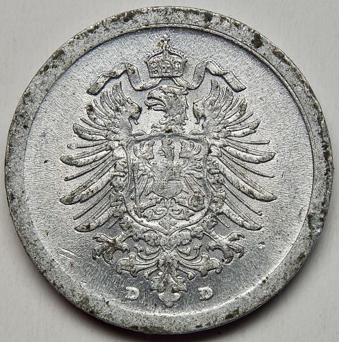 1917D  Germany 1 Pfennig#2 Mint Aluminum Coin