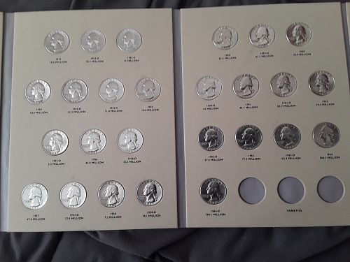 WASHINGTON QUARTER 1948-1964 TOTAL COINS 40