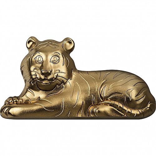 Gilded Charming Tiger 1 oz silver coin Mongolia 2022