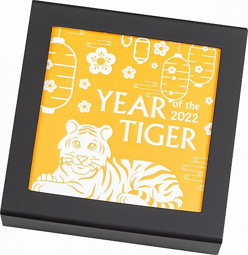 Gilded Charming Tiger 1 oz silver coin Mongolia 2022