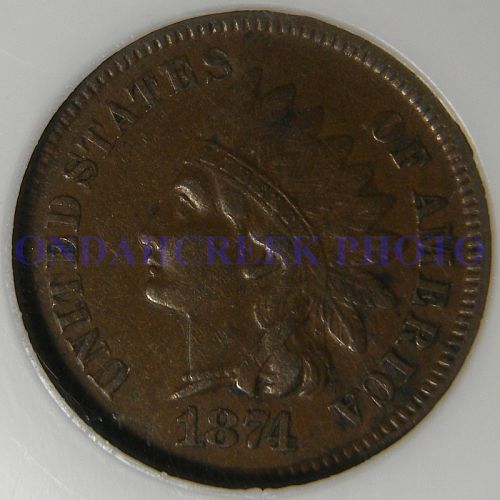 1874 Indian Head Cent NGC XF 40 BN Snow 8