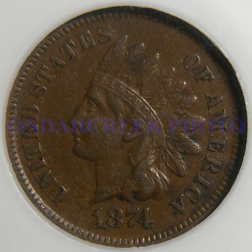 1874 Indian Head Cent NGC XF 40 BN Snow 8