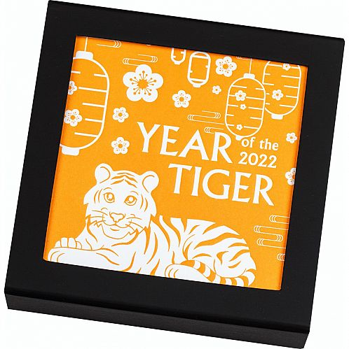 2022 Gilded Charming Tiger 1 oz silver coin Mongolia