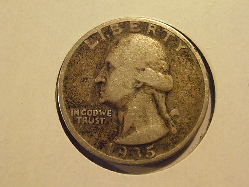 1935 S Washington Silver Quarter,  (35SEW6)
