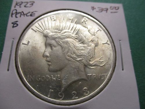 1923  MS62 Peace Dollar.  Item: DP 23-19.