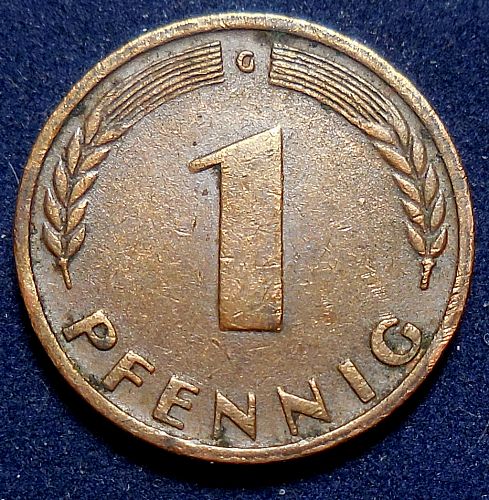 ✅1950-G Germany 1 Phennig✅