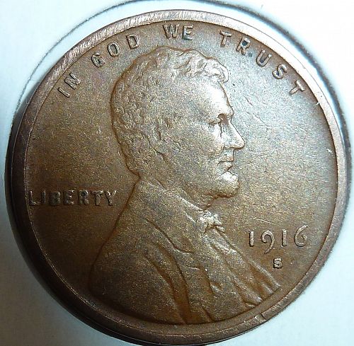 1916-S Very Fine Lincoln Wheat Cent  VF ( 150-A )